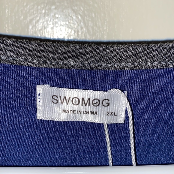 Swomog Blouse, 2X, Blue Shirt 👚 - Picture 4 of 7